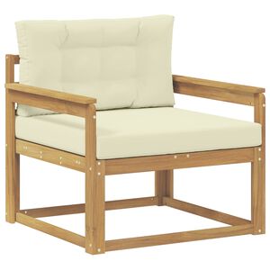 vidaXL Outdoor Mittelsofa Polyester Wei&szlig;