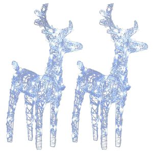 vidaXL LED-Rentiere 2 Stk. Kaltwei&szlig; 80 LEDs Acryl