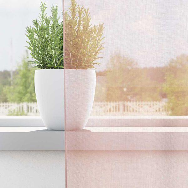 vidaXL Voile Vorhänge mit Schlaufen 2 Stk. Hellrosa 140x260 cm