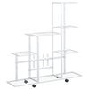 vidaXL Blumenst&auml;nder auf Rollen 94,5x25x92,5 cm Wei&szlig; Metall
