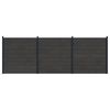 vidaXL Zaunelement 3 pcs WPC und Aluminium Schwarz