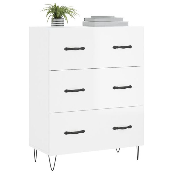 vidaXL Sideboard Hochglanz-Weiß 69,5x34x90 cm Holzwerkstoff