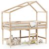 vidaXL Hochbett mit Leiter und Dach 90x190 cm Massivholz Kiefer