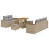 vidaXL Gartensofa-set mit Kissen 8 pcs Beige und Hellgrau Poly Rattan