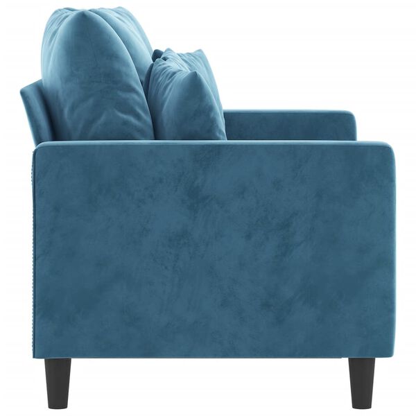 vidaXL 2-Sitzer-Sofa Blau 120 cm Samt