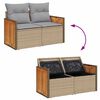 vidaXL Gartensofa-set mit Kissen 12 pcs Beige und Hellgrau Poly-Rattan