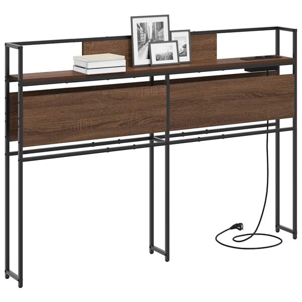 vidaXL Stauraum-Kopfteil Braun Eichen-Optik 135 cm Holzwerkstoff