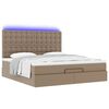 vidaXL Ottoman-Bett mit Matratze & LEDs 180x200cm Kunstleder