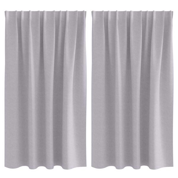vidaXL Verdunkelungs-Vorhänge mit Ringen 2 pcs Metallic Grau