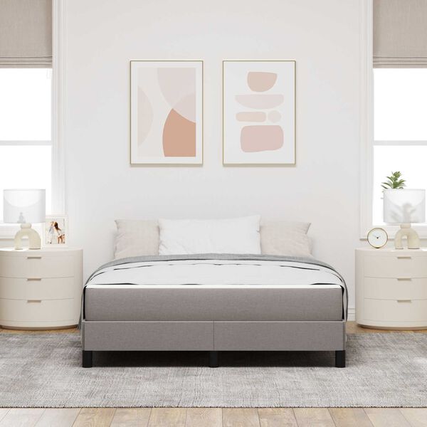 vidaXL Boxspringbett mit Matratze Taupe 160 x 200 cm Stoff