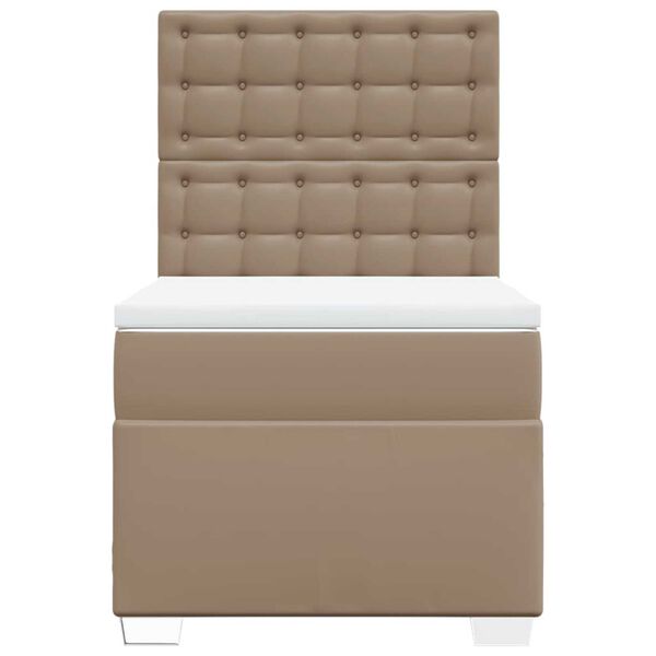 vidaXL Boxspringbett mit Matratze Cappuccino-Braun 90x200cm Kunstleder