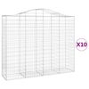 vidaXL Gabionen mit Hochbogen 10Stk. 200x50x160/180cm Verzinktes Eisen