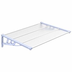 vidaXL T&uuml;rvordach Grau und Transparent 122x90 cm Polycarbonat