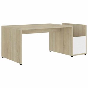 vidaXL Couchtisch Wei&szlig; Sonoma-Eiche 90x45x35 cm Holzwerkstoff