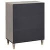 vidaXL Sideboard Grau und Gold 60 x 33 x 75 cm Massivholz Mango