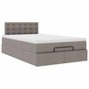 vidaXL Ottomane Bett mit Matratze & LEDs Taupe 120x190 cm Stoff