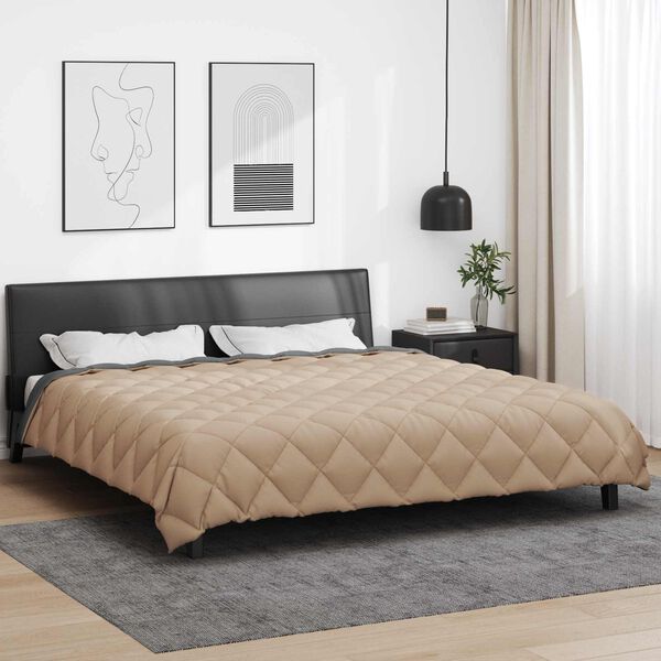 vidaXL Winterbettdecke Anthrazit und Taupe 200 x 200 cm Mikrofaser