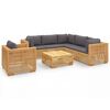 vidaXL 7-tlg. Garten-Lounge-Set mit Kissen Massivholz Teak