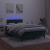 vidaXL Boxspringbett mit Matratze & LED Dunkelgr&uuml;n 120x200 cm Samt