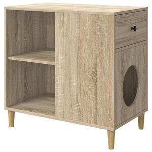 vidaXL Katzenhaus Sonoma-Eiche 72 x 42,5 x 70 cm Holzwerkstoff