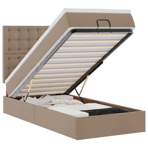 vidaXL Ottoman-Bett mit Matratze & LEDs 90x200 cm Kunstleder