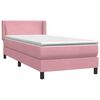 vidaXL Boxspringbett mit Matratze Rosa 80x220 cm Samt