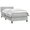 vidaXL Boxspringbett mit Matratze Hellgrau 90x220 cm Samt