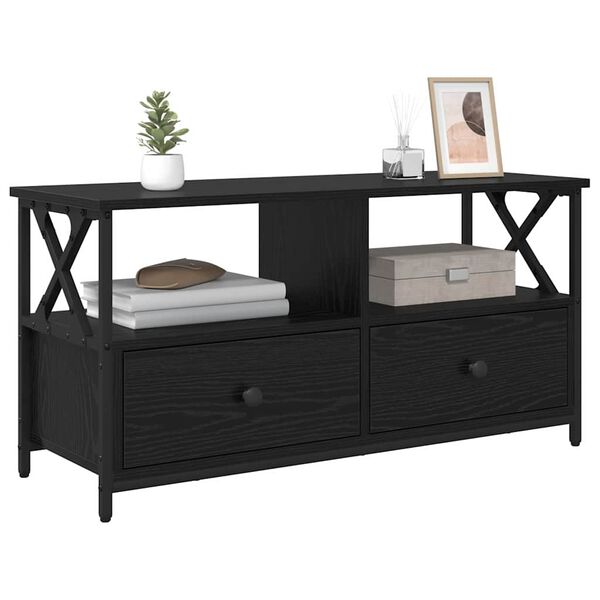vidaXL TV-Schr&auml;nk mit Schubladen Schwarz Eichen-Optik 90 x 33 x 45 cm