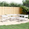vidaXL 8-tlg. Garten-Lounge-Set Wei&szlig; Massivholz Kiefer