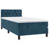 vidaXL Boxspringbett mit Matratze & LED Dunkelblau 80x200 cm Samt