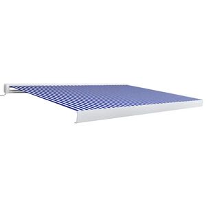 vidaXL Motorisierte Kassetten-Markise 350x250 cm Blau und Wei&szlig;