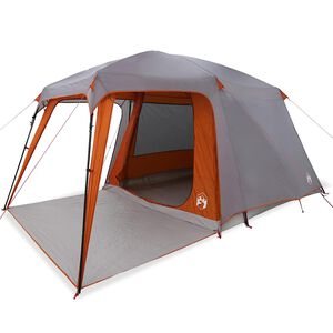 vidaXL Campingzelt mit Vorzelt 5 Personen Grau und Orange Wasserdicht