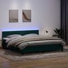 vidaXL Boxspringbett mit Matratze & LED Dunkelgr&uuml;n 180x220 cm Samt