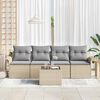 vidaXL Gartensofa-set mit Kissen 5 pcs Beige und Grau Poly-Rattan