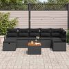 vidaXL Gartensofa-set mit Kissen 8 pcs Schwarz Poly Rattan