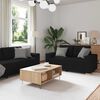 vidaXL Sofa 3 pcs Schwarz 221 x 80 x 80 cm Leinenmischgewebe