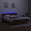 vidaXL Boxspringbett mit Matratze & LED Dunkelbraun 160x200 cm Stoff