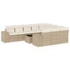 vidaXL 11-tlg. Garten-Sofagarnitur mit Kissen Beige Poly Rattan
