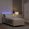 vidaXL LED Boxspringbett mit Matratze mit LED Creme 80 x 200 cm Stoff