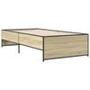 vidaXL Bettgestell Sonoma-Eiche 100x200 cm Holzwerkstoff und Metall
