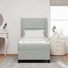 vidaXL Boxspringbett mit Matratze Hellgrau 90 x 200 cm Samt