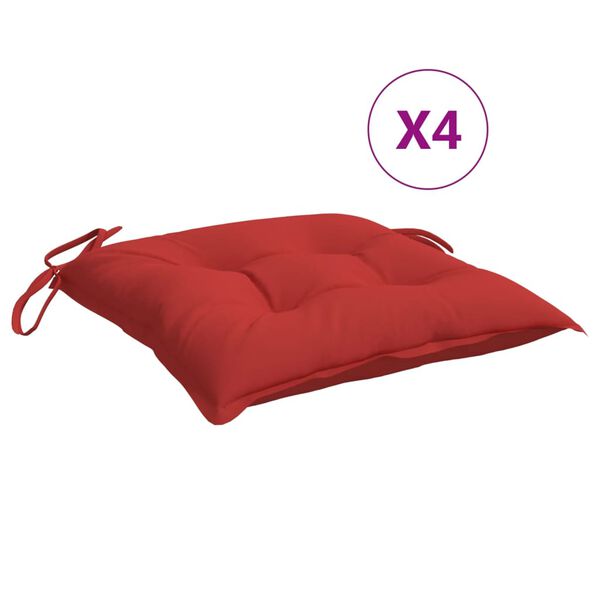 vidaXL Stuhlkissen 4 Stk. Rot 50x50x7 cm Oxford-Gewebe
