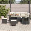 vidaXL Gartensofa-set mit Kissen 9 pcs Schwarz und Creme Poly-Rattan