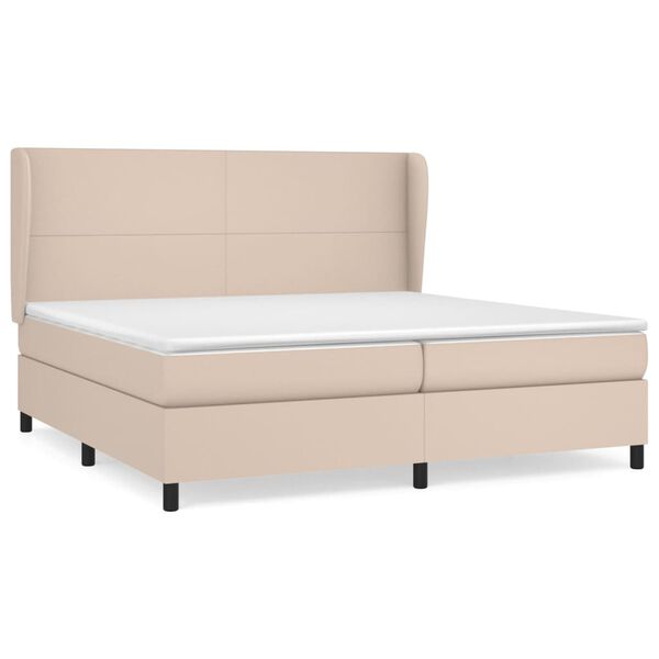 vidaXL Boxspringbett Matratze Cappuccino-Braun 200x200cm Kunstleder