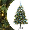 vidaXL K&uuml;nstlicher klappbarer Weihnachtsbaum mit Tannenzapfen 150 cm