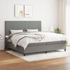 vidaXL Boxspringbett mit Matratze Dunkelgrau 200x200 cm Stoff