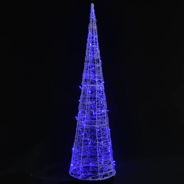 vidaXL LED-Kegel Acryl Weihnachtsdeko Pyramide Blau 90 cm