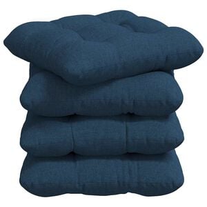 vidaXL Sitzkissen 4 stk. Stoff Blau 40 x 40 x 12 cm