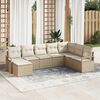 vidaXL Sofa Set mit Kissen 8 pcs Beige und Creme Poly-Rattan