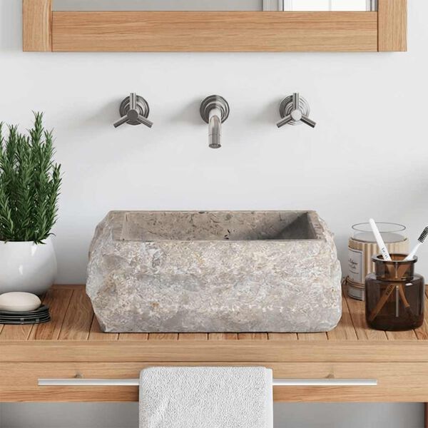 vidaXL Waschbecken Grau 30x30x13 cm Marmor